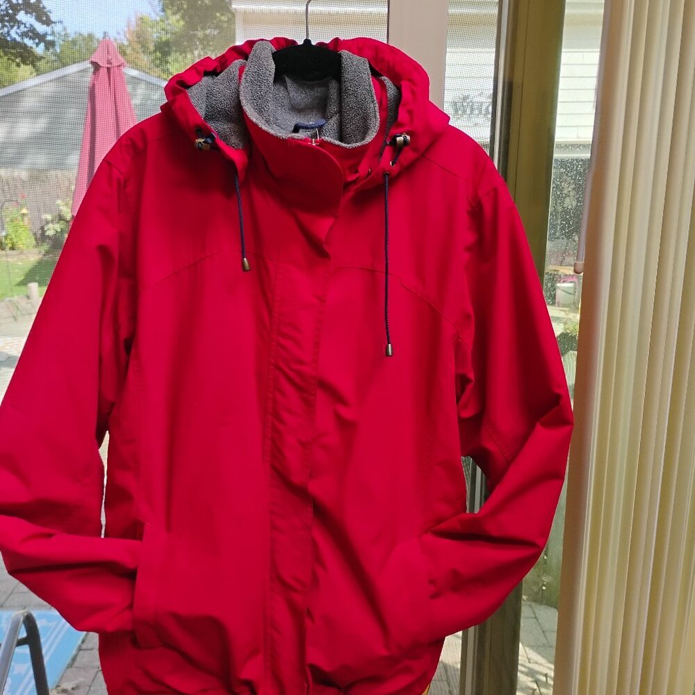 Lands' End Women's Red Fleeced Lined Thermal Jacket  18/20 XL